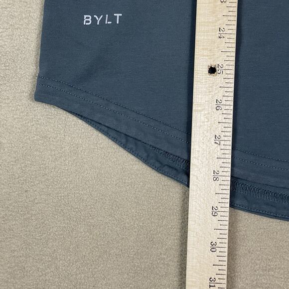 Bylt Basics T Shirt Mens S Gray Drop Cut Chest Pocket Short Sleeve Stretch - Picture 5 of 9